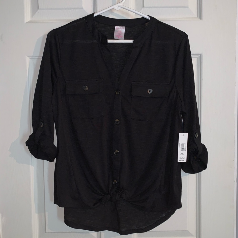 Black quarter sleeve blouse